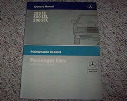 1985 Mercedes Benz 380SE, 500SEL & 500SEC Owner's Manual Set