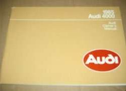 1985 Audi 4000 Owner's Manual