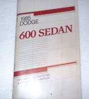 1985 Dodge 600 Sedan Owner's Manual