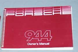 1985 Porsche 944 Owner's Manual