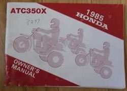 1985 Honda ATC350X  ATV Owner's Manual