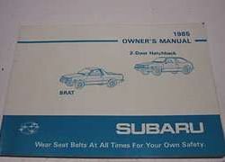 1985 Subaru Brat Owner's Manual