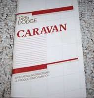 1985 Dodge Caravan Owner's Manual