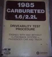 1985 Dodge Charger 2.2L Carbureted Engines Driveablity Test Procedures