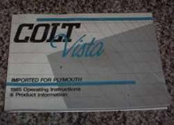 1985 Plymouth Colt Vista Owner's Manual