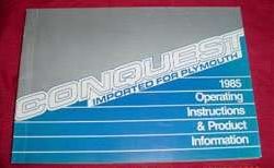 1985 Chrysler Conquest Owner's Manual