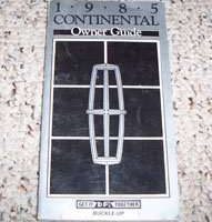 1985 Lincoln Continental Owner's Manual