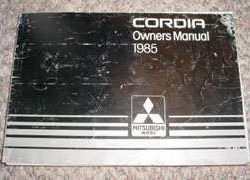 1985 Mitsubishi Cordia Owner's Manual