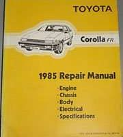 1985 Toyota Corolla FR Shop Service Repair Manual