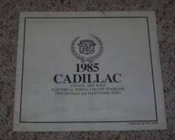 1985 Cadillac Deville & Fleetwood (FWD) Body Foldout Electrical Wiring Circuit Diagrams Manual