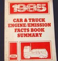 1985 Mercury Topaz Engine/Emission Facts Book Summary