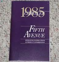 1985 Chrysler Fifth Avenue Owner's Manual Set