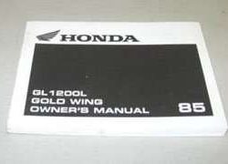1985 Honda GL1200L Gold Wing Motorcycle Owner's Manual