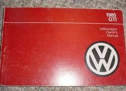 1985 Volkswagen GTI Owner's Manual