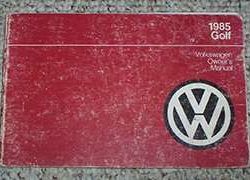 1985 Volkswagen Golf Owner's Manual
