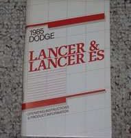 1985 Dodge Lancer Owner's Manual