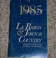 1985 Chrysler Lebaron, Town & Country Owner's Manual