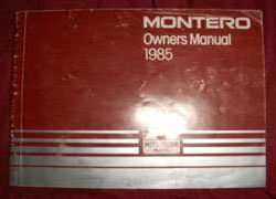 1985 Mitsubishi Montero Owner's Manual