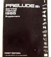 1985 Honda Prelude Si Service Manual Supplement