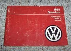 1985 Volkswagen Quantum Owner's Manual