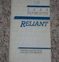 1985 Plymouth Reliant Owner's Manual
