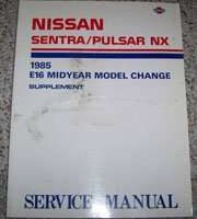 1985 Nissan Sentra & Pulsar NX E16 Midyear Model Change Service Manual Supplement