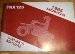1985 Honda TRX125 Fourtrax 125 ATV Owner's Manual