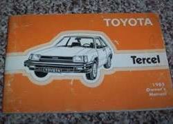 1985 Toyota Tercel Owner's Manual