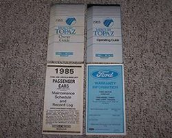 1985 Mercury Topaz Owner's Manual Set