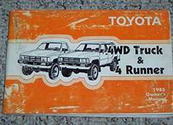 1985 Toyota 4WD Truck & 4Runner Owner's Manual