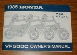 1985 Honda VF500C V30 Magna Motorcycle Owner's Manual