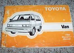 1985 Toyota Van Wagon Owner's Manual