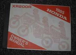 1985 Honda XR200R Motorcycle Owner's Manual