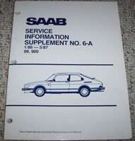 1986 Saab 900 Service Manual Supplement No. 6A