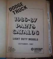 1986 Dodge Ram Van Mopar Parts Catalog Binder