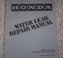 1986 Honda Accord Water Leak Repair Manual Supplement
