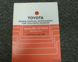1990 Toyota Supra Sunroof Collision Repair Manual Supplement