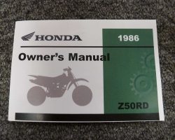 1986 Honda Z50RD Owner's Operator Manual User Guide