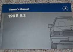 1986 Mercedes Benz 190E 2.3 Owner's Manual