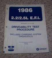 1986 Dodge Charger 2.2L EFI Engines Driveablity Test Procedures
