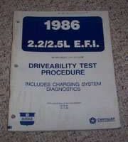 1986 Dodge Omni 2.2L & 2.5L EFI Engines Driveablity Test Procedures