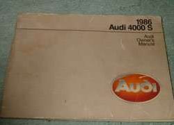 1986 Audi 4000 S Owner's Manual