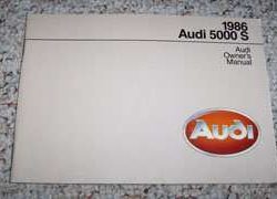 1986 Audi 5000 S Owner's Manual