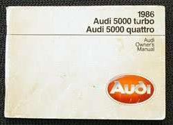 1986 Audi 5000 Turbo, 5000 Quattro Owner's Manual
