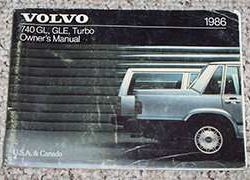 1986 Volvo 740 GL, GLE & Turbo Owner's Manual
