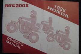 1986 Honda ATC200X ATV Owner's Manual