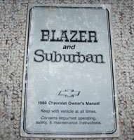 1986 Chevrolet Blazer & Suburban Owner's Manual