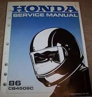 1986 Honda CB450SC Nighthawk Motorcycle Service Manual