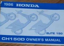 1986 Honda CH150D Elite 150 Scooter Owner's Manual