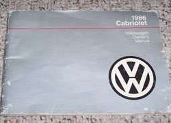 1986 Volkswagen Cabriolet Owner's Manual